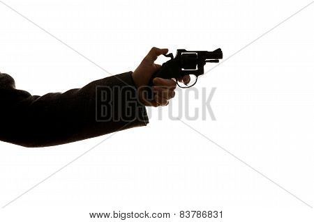Man Shooting A Handgun