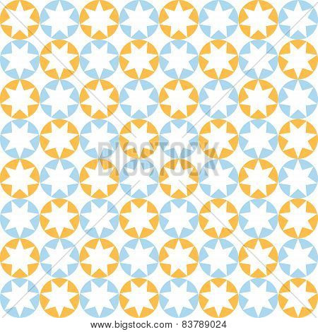 Stars In Round Pattern In Blue And Orange Colors