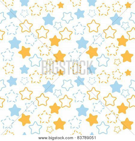 Mixed stars pattern in blue and orange colors