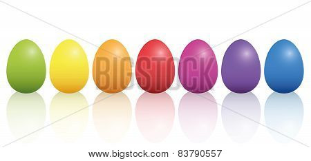 Easter Eggs Basic Colors Reflection