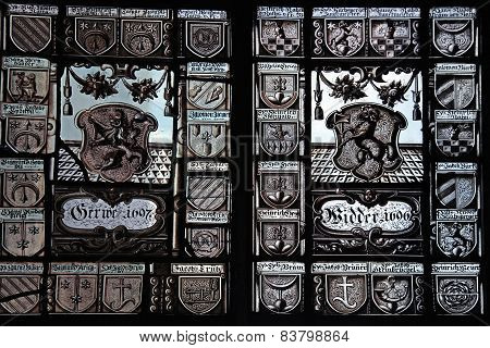 Medieval Stained Glass In Swiss National Museum