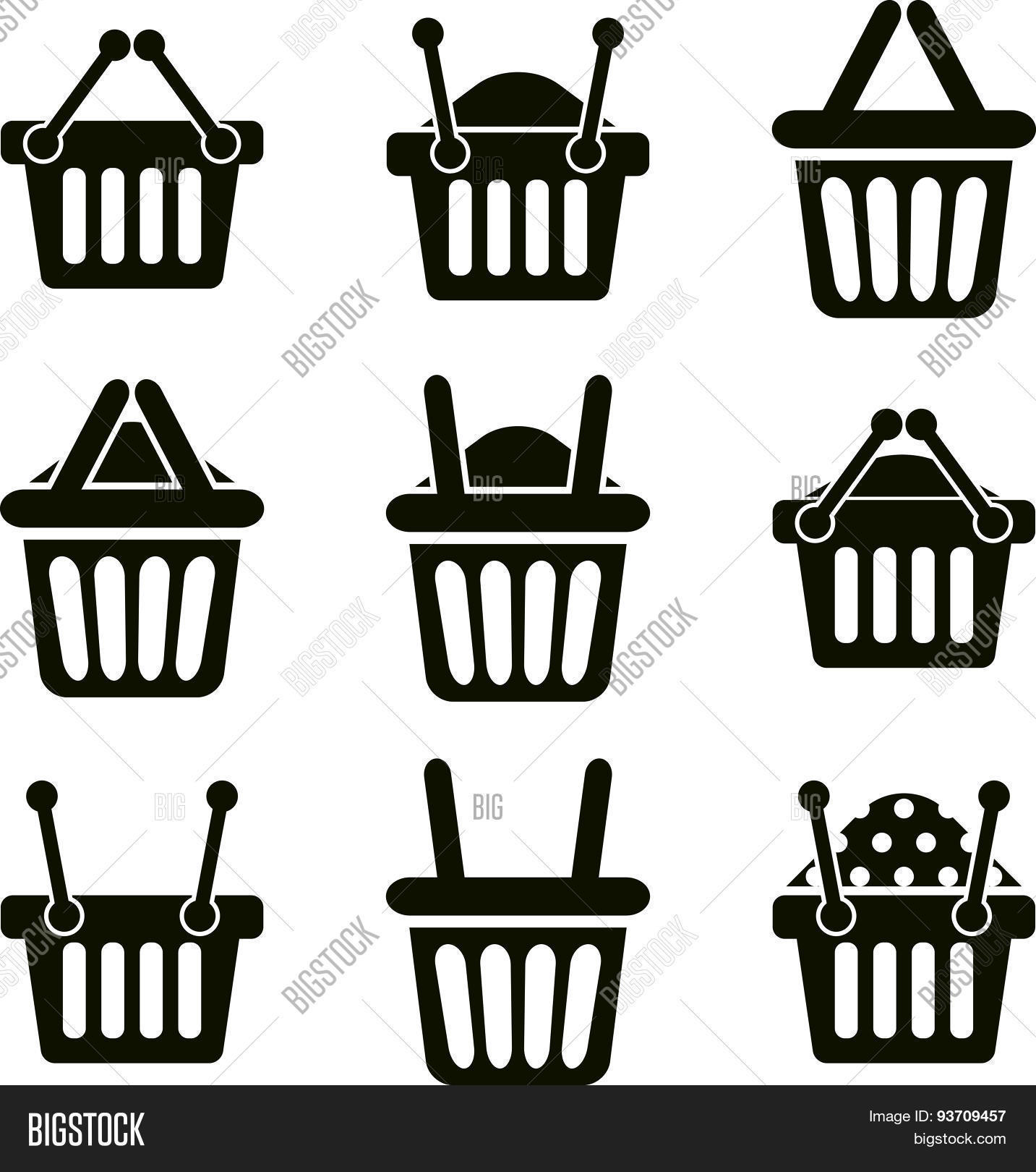 Shopping Basket Icons Vector & Photo (Free Trial) Bigstock