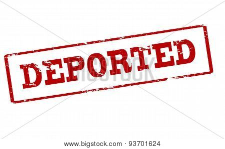 Rubber stamp with word deported inside vector illustration