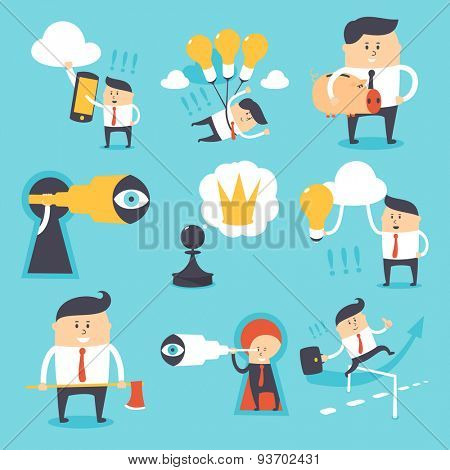 Vector set - funny business people