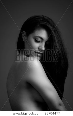 Hispanic model posing nude