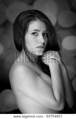 Hispanic gorgeous model posing nude