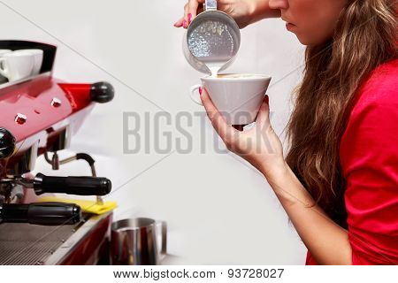 Female bartender in the workplace