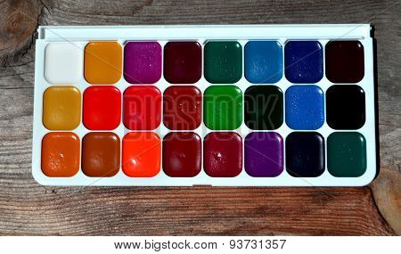Watercolor paints palette