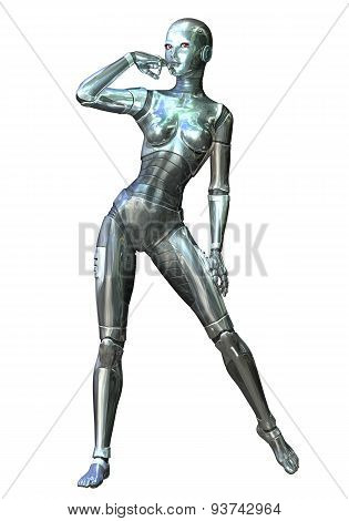 Digital 3D Illustration Of A Female Cyborg