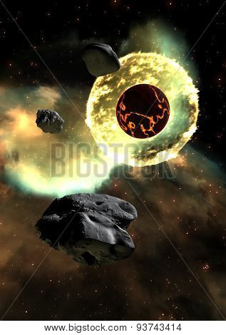 Digital 3D Illustration Of A Space Scene