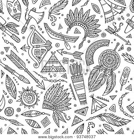 Tribal native ethnic seamless pattern