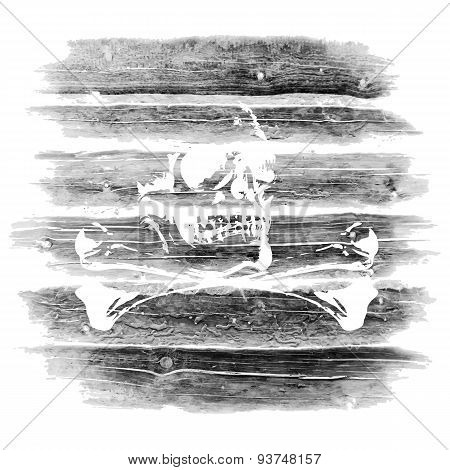 Logs, Timber With A Skull