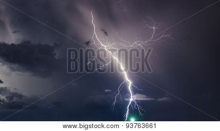 Beautiful thunderstorm with lightning bolts on Koh Samui, Thailand