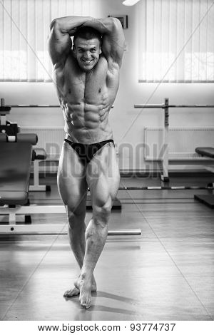 Bodybuilder in the gym Stock Photo