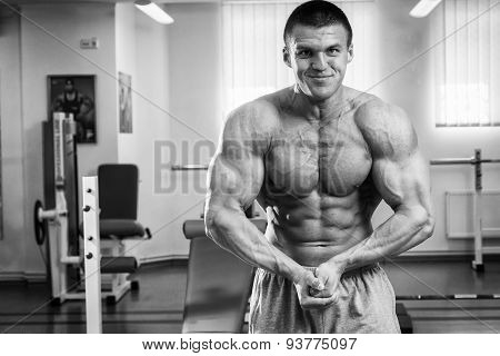 Bodybuilder in the gym Stock Photo