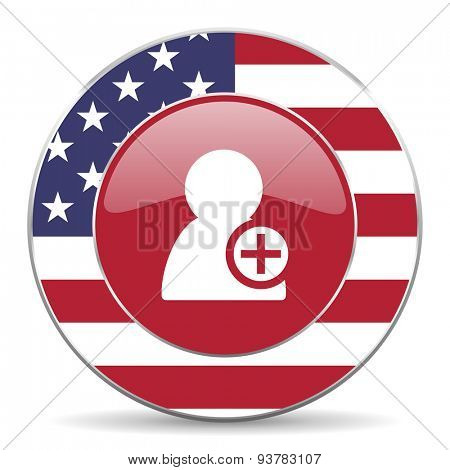add contact american icon original modern design for web and mobile app on white background 