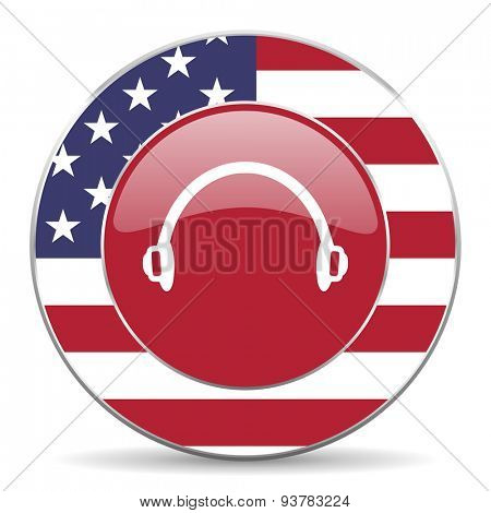 headphones american icon original modern design for web and mobile app on white background 