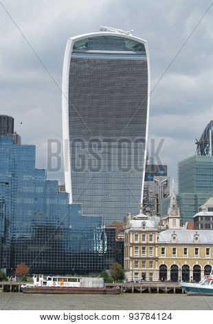 LONDON- 16 JUNE: 20 Fenchurch street is the newest skyscraper to tower over central  london. Its been nicknamed the walkie talkie building, because of its distinctive shape. LONDON, 16 JUNE, 2015.