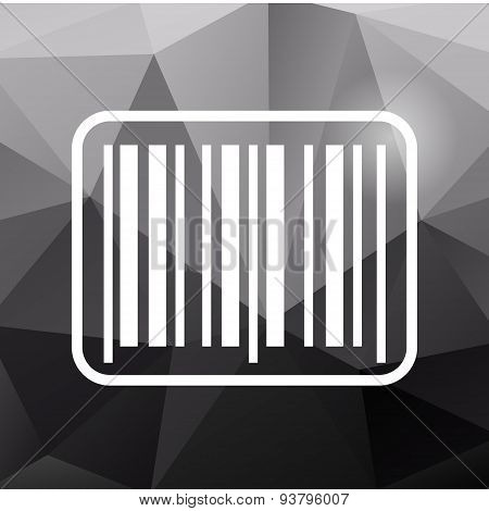 Barcode icon on polygonal background