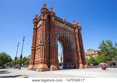 Arc de Triomf Parc in Barcelona Spain