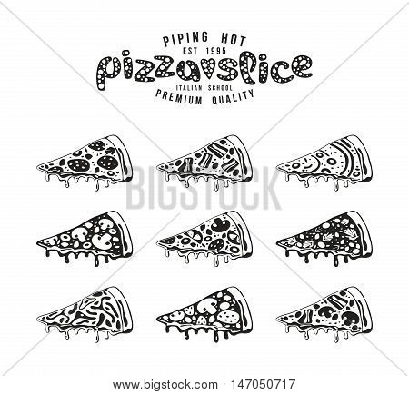 Stock Vector Illustration Of Pizza Slices