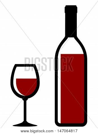 Bottle And Glass With Red Wine