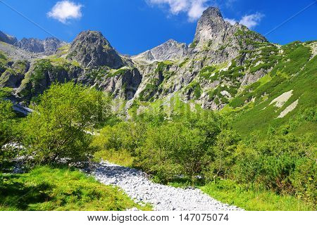 Dolina Zeleneho plesa valley in High Tatra Mountains, Slovakia.