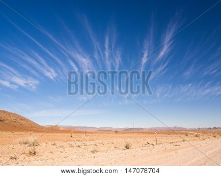 Landskape on the Namib Dester Namibia. Wide angle.
