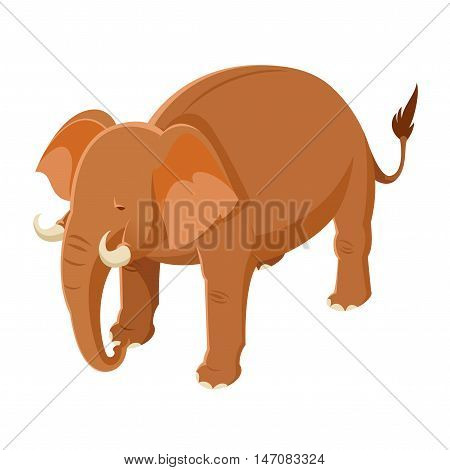 Vector image of the Isometric Brown Elephant