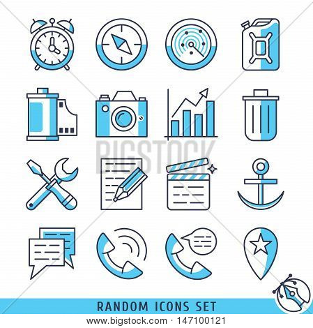 Random isolated icons set vector illustration eps