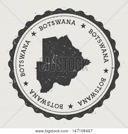 Botswana Hipster Round Rubber Stamp With Country Map. Vintage Passport Stamp With Circular Text And