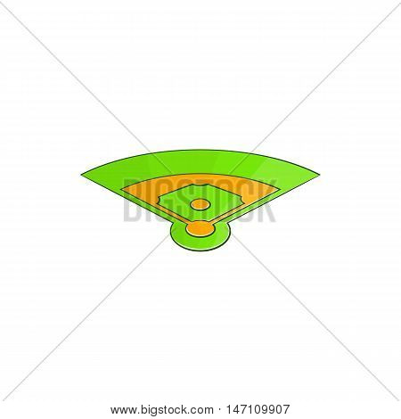 Baseball field icon in cartoon style isolated on white background vector illustration