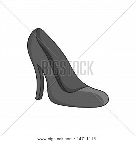 Women shoes icon in black monochrome style isolated on white background. Footwear symbol vector illustration