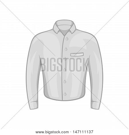 Mens shirt icon in black monochrome style isolated on white background. Clothing symbol vector illustration