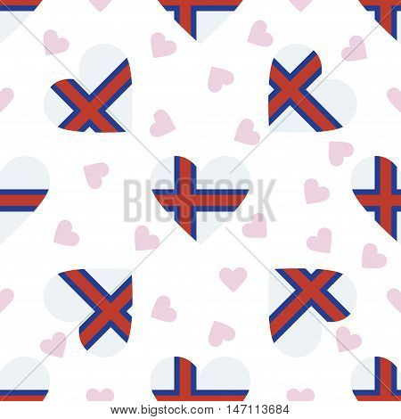 Faroe Islands Independence Day Seamless Pattern. Patriotic Background With Country National Flag In