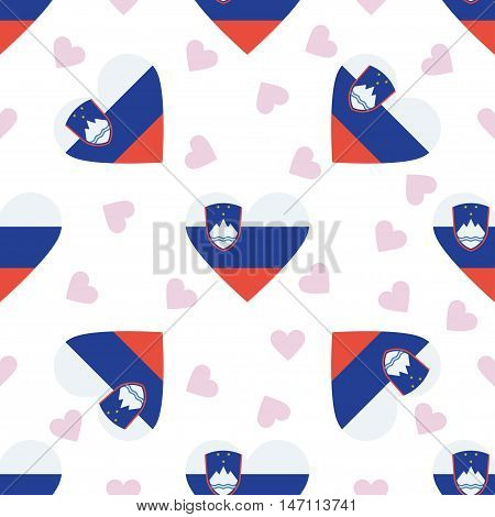 Slovenia Independence Day Seamless Pattern. Patriotic Background With Country National Flag In The S
