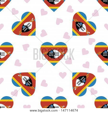 Swaziland Independence Day Seamless Pattern. Patriotic Background With Country National Flag In The