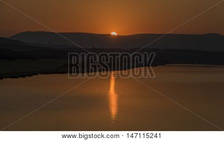 Sunset Near Milada Lake In Hot Summer Evening