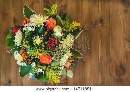 bouquet of apple Chrysanthemum rowan stonecrop anisetree phlox