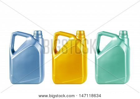 Engine oil canister isolated on white background.