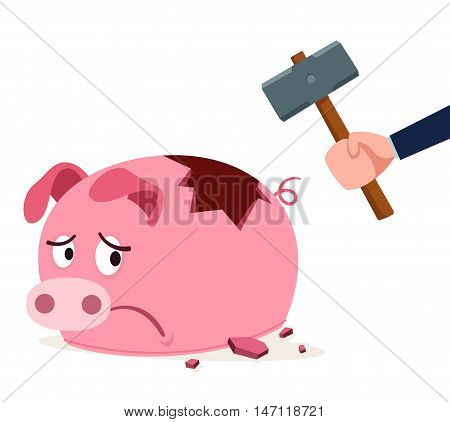 stressed piggy bank because of get cracked