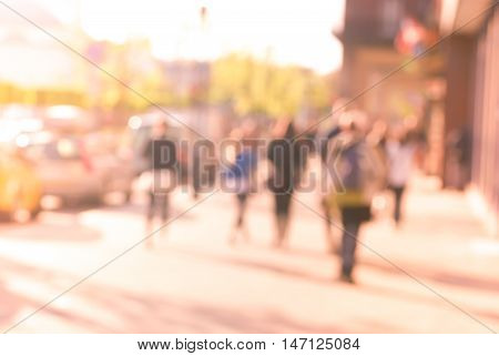 City commuters at sunset. Blurred background image for business, modile apps, and other uses.