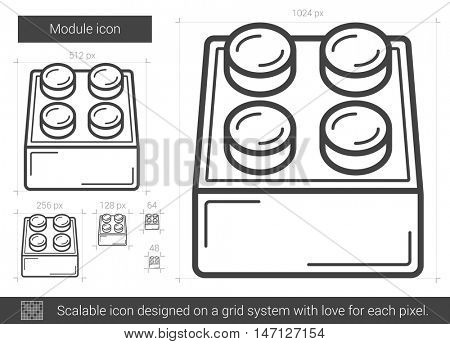 Module vector line icon isolated on white background. Module line icon for infographic, website or app. Scalable icon designed on a grid system.