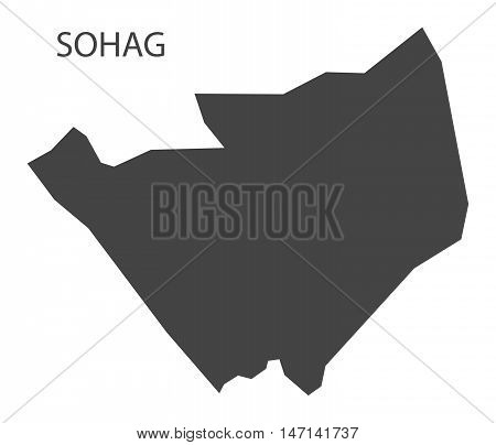 Sohag Egypt Map in grey vector high res