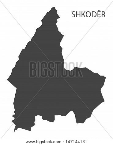 Shkoder Albania Map in grey vector high res