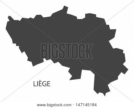 Liege Belgium Map in grey vector high res
