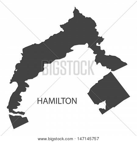 Hamilton Bermuda Map in grey vector high res