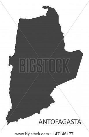 Antofagasta Chile Map in grey vector high res