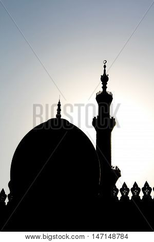 Silhouette of Mosque, Dubai, United Arab Emirates