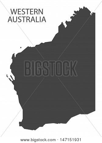 Western Australia Map grey vector high res